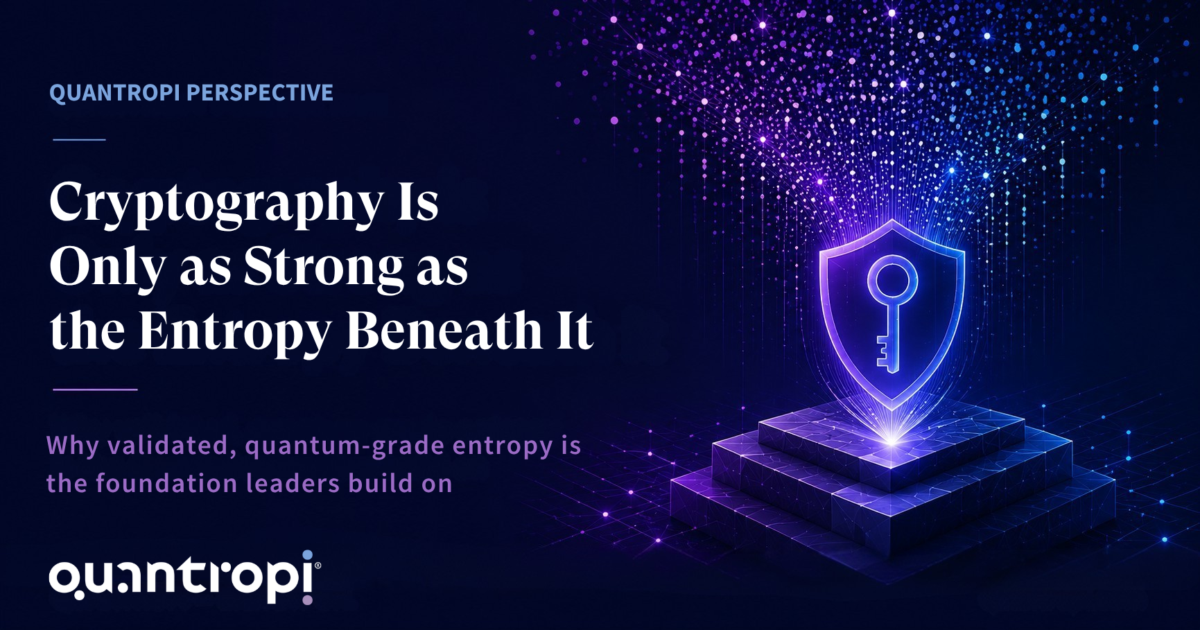 Cryptography Is Only as Strong as the Entropy Beneath It"; QiSpace™ TRNG delivers quantum-grade entropy.
